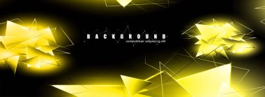 çakışan parlayan altın üçgenler ile soyut arka plan. izole siyah arka plan. eps 10 vektör illüstrasyon