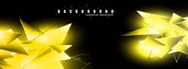 çakışan parlayan altın üçgenler ile soyut arka plan. izole siyah arka plan. eps 10 vektör illüstrasyon