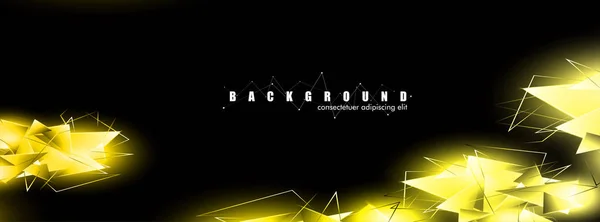 abstract background with glowing gold triangles that overlap. isolated black background. vector illustration of eps 10