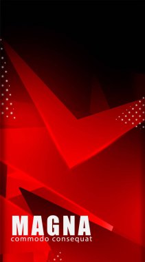 Üçgen arka plan. 3b üçgenlerin soyut kompozisyonu. Modern geometrik kırmızı arka plan yalıtımlı siyah