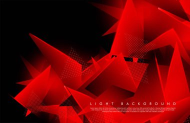 Üçgen arka plan. 3b üçgenlerin soyut kompozisyonu. Modern geometrik kırmızı arka plan yalıtımlı siyah