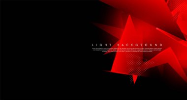 Üçgen arka plan. 3b üçgenlerin soyut kompozisyonu. Modern geometrik kırmızı arka plan yalıtımlı siyah