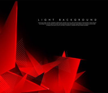 Üçgen arka plan. 3b üçgenlerin soyut kompozisyonu. Modern geometrik kırmızı arka plan yalıtımlı siyah