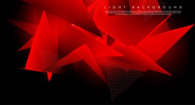 Üçgen arka plan. 3b üçgenlerin soyut kompozisyonu. Modern geometrik kırmızı arka plan yalıtımlı siyah