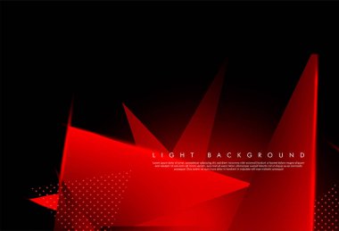 Üçgen arka plan. 3b üçgenlerin soyut kompozisyonu. Modern geometrik kırmızı arka plan yalıtımlı siyah
