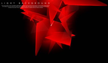 Üçgen arka plan. 3b üçgenlerin soyut kompozisyonu. Modern geometrik kırmızı arka plan yalıtımlı siyah