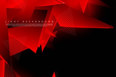 Üçgen arka plan. 3b üçgenlerin soyut kompozisyonu. Modern geometrik kırmızı arka plan yalıtımlı siyah