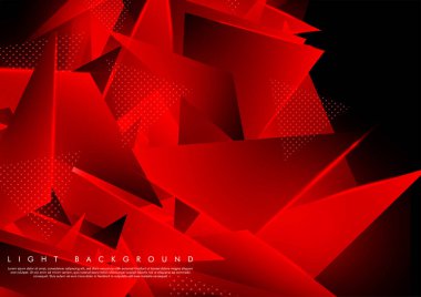 Üçgen arka plan. 3b üçgenlerin soyut kompozisyonu. Modern geometrik kırmızı arka plan yalıtımlı siyah