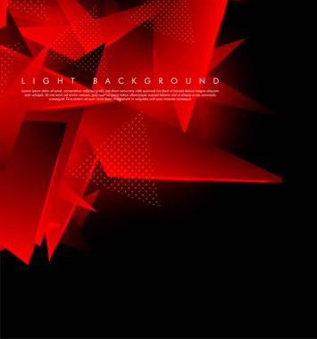 Üçgen arka plan. 3b üçgenlerin soyut kompozisyonu. Modern geometrik kırmızı arka plan yalıtımlı siyah
