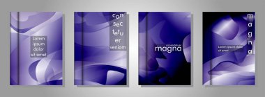 Kitap kapağı arka planlar Vektör koleksiyonu. eps vektör tasarım 10 illüstrasyon. mor degrade dalga rengi