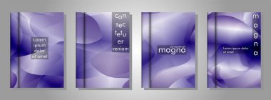 Kitap kapağı arka planlar Vektör koleksiyonu. eps vektör tasarım 10 illüstrasyon. mor degrade dalga rengi