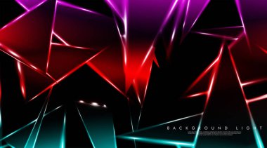 Parlak üçgenler bir fon ile modern teknoloji tasarımı. Tasarım arka planınız için uygun vektör çizimi