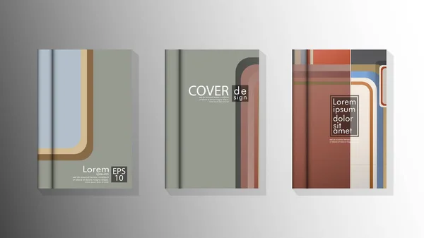 Colección vectorial de fondos de portada de libros. eps 10 ilustraciones de diseño de vectores — Vector de stock