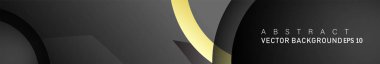 Metin ve arka plan tasarımı için siyah boşluk dairelerinde altın yüzük renk degradeleriyle örtüşen vektör arka plan tasarımı
