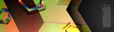 Renkli altıgen arka planlara sahip vektör afişleri. herhangi bir arka plan için uygundur. metniniz için siyah boş alan