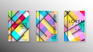 Renkli arka plan şekilleri ile Vektör toplama kitabı. baskı tasarımı. tasarımınız için uygun