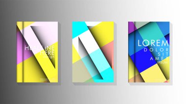 Renkli arka plan şekilleri ile Vektör toplama kitabı. baskı tasarımı. tasarımınız için uygun