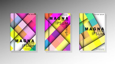 Renkli arka plan şekilleri ile Vektör toplama kitabı. baskı tasarımı. tasarımınız için uygun