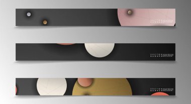 Banner koleksiyonu, renkli daireler ile vektör arka planlar. uzay afiş vektör herhangi bir tasarım için uygun