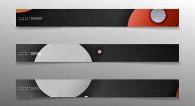 Banner koleksiyonu, renkli daireler ile vektör arka planlar. uzay afiş vektör herhangi bir tasarım için uygun