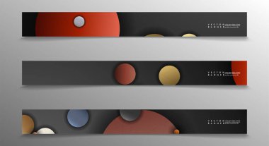 Banner koleksiyonu, renkli daireler ile vektör arka planlar. uzay afiş vektör herhangi bir tasarım için uygun