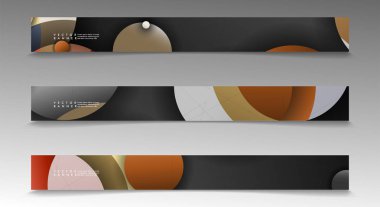 Banner koleksiyonu, renkli daireler ile vektör arka planlar. uzay afiş vektör herhangi bir tasarım için uygun