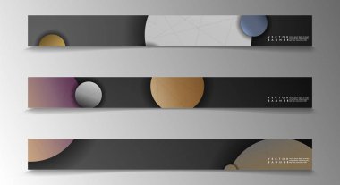 Banner koleksiyonu, renkli daireler ile vektör arka planlar. uzay afiş vektör herhangi bir tasarım için uygun