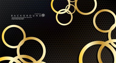 Lüks parlak altın daireler desen ile soyut vektör arka plan. Herhangi bir arka plan için vektör çizimi