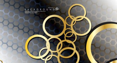 Lüks parlak altın daireler desen ile soyut vektör arka plan. Herhangi bir arka plan için vektör çizimi