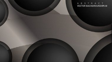 Metin ve arka plan tasarımları için siyah uzay çemberinde nötr kombinasyon renk degradesi ile çakışan vektör arka planlar