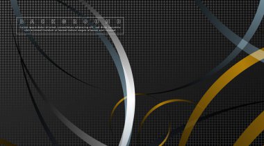 Koyu daire deseni arka plan kavramı ile kavisli soyut tasarım. vektör illüstrasyon