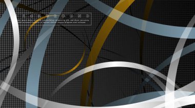 Koyu daire deseni arka plan kavramı ile kavisli soyut tasarım. vektör illüstrasyon