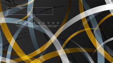 Koyu daire deseni arka plan kavramı ile kavisli soyut tasarım. vektör illüstrasyon