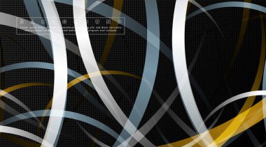 Koyu daire deseni arka plan kavramı ile kavisli soyut tasarım. vektör illüstrasyon