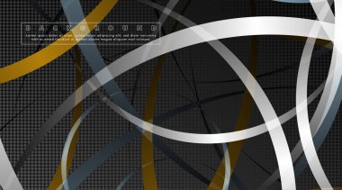 Koyu daire deseni arka plan kavramı ile kavisli soyut tasarım. vektör illüstrasyon