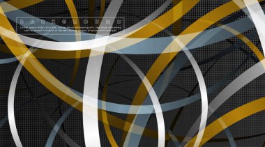 Koyu daire deseni arka plan kavramı ile kavisli soyut tasarım. vektör illüstrasyon