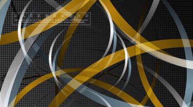 Koyu daire deseni arka plan kavramı ile kavisli soyut tasarım. vektör illüstrasyon