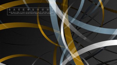 Koyu daire deseni arka plan kavramı ile kavisli soyut tasarım. vektör illüstrasyon