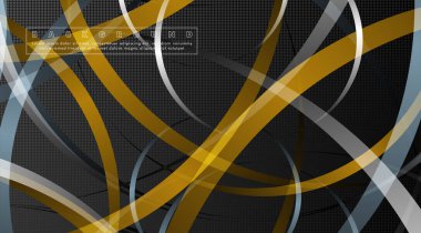 Koyu daire deseni arka plan kavramı ile kavisli soyut tasarım. vektör illüstrasyon