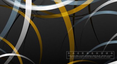 Koyu daire deseni arka plan kavramı ile kavisli soyut tasarım. vektör illüstrasyon