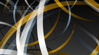 Koyu daire deseni arka plan kavramı ile kavisli soyut tasarım. vektör illüstrasyon