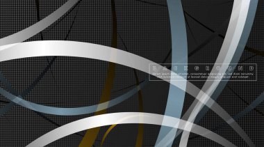 Koyu daire deseni arka plan kavramı ile kavisli soyut tasarım. vektör illüstrasyon