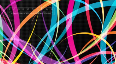 Koyu daire deseni arka plan kavramı ile kavisli soyut tasarım. vektör illüstrasyon