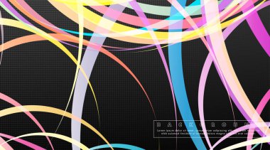 Koyu daire deseni arka plan kavramı ile kavisli soyut tasarım. vektör illüstrasyon