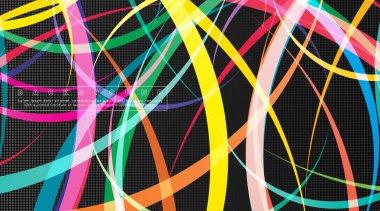 Koyu daire deseni arka plan kavramı ile kavisli soyut tasarım. vektör illüstrasyon