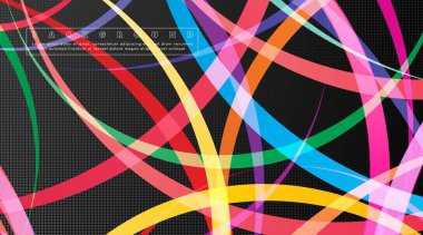 Koyu daire deseni arka plan kavramı ile kavisli soyut tasarım. vektör illüstrasyon