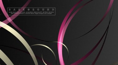 Koyu daire deseni arka plan kavramı ile kavisli soyut tasarım. vektör illüstrasyon