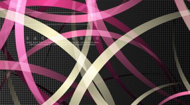 Koyu daire deseni arka plan kavramı ile kavisli soyut tasarım. vektör illüstrasyon