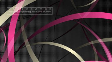 Koyu daire deseni arka plan kavramı ile kavisli soyut tasarım. vektör illüstrasyon