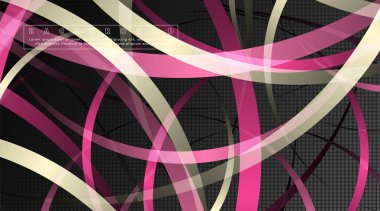 Koyu daire deseni arka plan kavramı ile kavisli soyut tasarım. vektör illüstrasyon